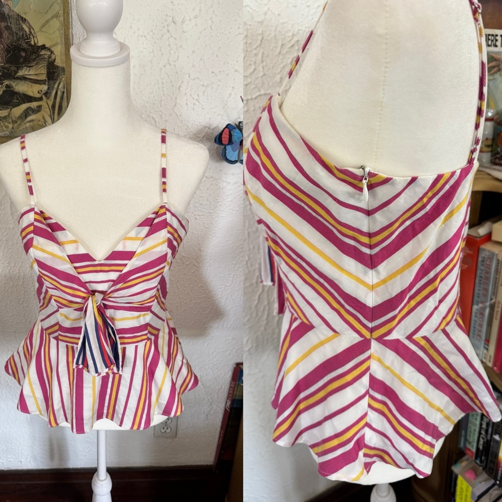 Parker size small striped peplum top